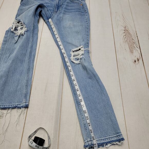 Gap cheeky straight high rise jeans light wash distressed - Picture 2 of 7
